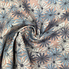 Коттон принт "Цветы" D2621, розово-персиковый, серо-голубой, 180 г/м², 150 см фото №1