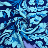 Трикотаж "Оттоман" принт цветы голубой, синий, 150 см, 270 г/м² фото №1