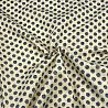 Блузочная ткань с вискозой "Горошек" D1903, молочный, темно-синий, 112 г/м², 148 см фото №1