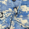 Трикотаж "Оттоман" принт цветы RY20166 Col.1, голубой, белый, 150 см, 270 г/м² фото №1