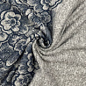 Трикотаж Сандра купон "Цветы" 41432 D576 серый, синий фото №1
