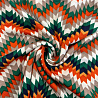 Трикотаж джерси принт "Зигзаги" зеленый, оранжевый, 150 см, 270 г/м² фото №1