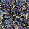 Плательная принт "Бабочки" D CX004 черный, фиолетовый, 250 г/м², 150 см фото №1