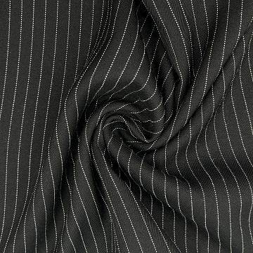 Костюмная ткань "Полоска" 6656, черный, 150 см, 130 г/м²