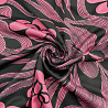 Трикотаж масло набивное "Цветы" розовый, черный, 150 см, 220 г/м² фото №1