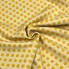 Блузочная ткань с вискозой "Горошек" D1903, молочный, желтый, 112 г/м², 148 см фото №1