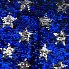 Пайетка на сетке "Звезды" D1, синий, серебро, 133 г/м², 150 см фото № 4