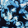 Креп плательный "Цветы" R157, черничный, голубой, 150 см, 100 г/м² фото № 4