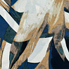 Плательная принт "Листья" S246 синий, молочный, 150 см, 100 г/м² фото № 2