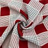 Креп жоржет "Квадрат" D6, красный, белый, 150 см, 100 г/м² фото №1