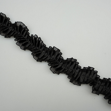 Тесьма декоративная T 141-1 черный, 2,5 см (упаковка 10 ярдов)