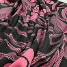 Трикотаж масло набивное "Цветы" розовый, черный, 150 см, 220 г/м² фото № 3