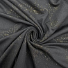 Трикотаж масло набивное "Цветы" черный, золотой, 150 см, 200 г/м² фото №1