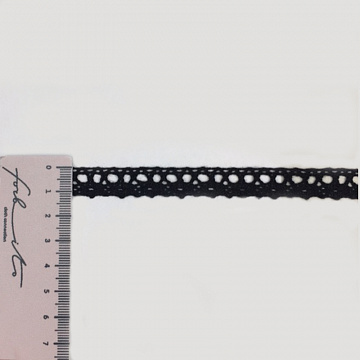 Тесьма декоративная Y 034-1 х/б черный, 1,3 см (намотка 26 ярдов)
