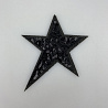 Термонаклейка "Звезда ассиметричная" с пайетками KL-105 черный, 9,5 см фото №1
