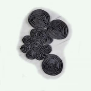 Аппликация "Объемные розы" E001 серый 16,5 см