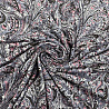 Трикотаж вискоза набивная "Огурцы" D15, серый, лиловый, 150 см, 200 г/м² фото №1