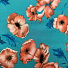 Вискоза-твил "Цветы" GR-014, оранжевый, бирюзовый, 150 см, 110 г/м² фото № 4