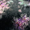 Трикотаж велюр "Цветы" VLP352Z, черный, сиреневый, 150 см, 240 г/м² фото № 4