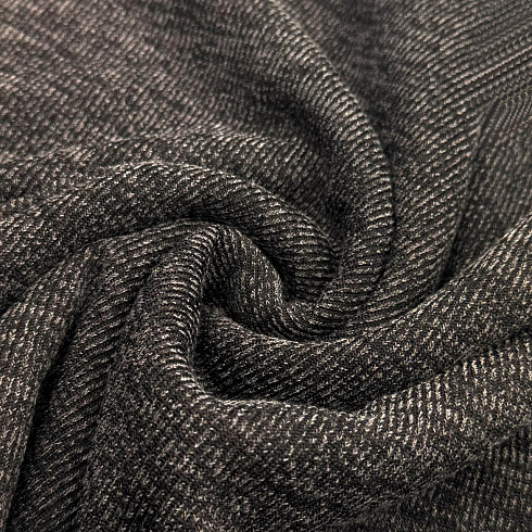 Трикотаж меланж в рубчик TRX138, темно-коричневый, 150 см, 300 г/м²