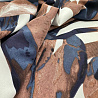 Плательная принт "Листья" S246 черничный, молочный, 150 см, 100 г/м² фото № 2