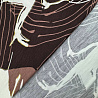 Трикотаж вискоза набивная "Абстракция" D7, молочный, коричневый, 150 см, 200 г/м² фото № 3