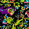 Трикотаж масло браш купон "Узоры" D144 черный, пурпурный, 150 см, 200 г/м² фото № 5