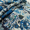 Вискоза (штапель) принт "Цветы" 1872, синий, белый, 110 г/м², 150 см фото № 2