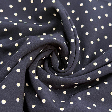 Ниагара принт "Горошки" D1, темно-синий, белый, 150 см, 110 г/м²