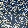 Шифон принт "Контурные розы" P1228 джинсовый, белый, 148 см, 70-75 г/м² фото № 3