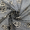Гипюр с нейлоном "Цветочки" B232, черный, бежевый, 150 см, 135 г/м² фото №1