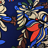 Шифон вельвет принт "Крупные цветы" R-217, темно-синий, бежевый, 70 г/м², 150 см фото № 4