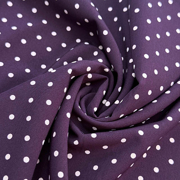 Ниагара принт "Горошки" D1, виноградный, белый, 150 см, 110 г/м²