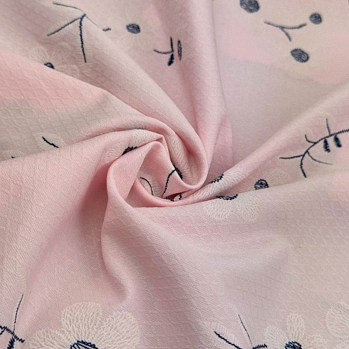 Блузочный жаккард D151812 светло-розовый, 120 г/м², 145 см