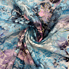 Гипюр принт стрейч S1201-204, голубой, розовый, 150 см фото №1
