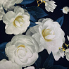 Трикотаж диор двухсторонний бордюр "Цветы" F037528 темно-синий, белый, 150 см, 250 г/м² фото № 4