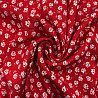 Вискоза-твил "Цветы" GR-016, красный, белый, 110 г/м², 150 см фото №1