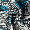 Сатин (атлас) принт "Узоры" голубой, черный, 100 г/м², 150 см фото №1