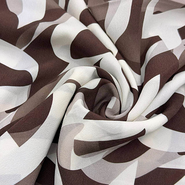 Плательная принт "Абстракция" D#4 коричневый, молочный, 150 см, 73 г/м²