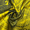 Сатин (атлас) принт "Огурцы" D4 желтый, черный, 100 г/м², 150 см фото №1