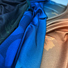 Трикотаж масло набивное двухсторонний бордюр "Цветы" D275 Col.6 синий, оранжевый, 150 см, 200 г/м² фото № 2