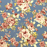 Трикотаж "Оттоман" принт цветы, CRP028 голубой, розовый, 150 см, 270 г/м² фото № 4