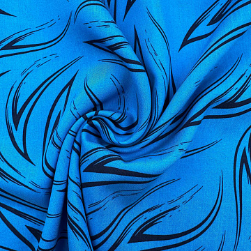 Вискоза принт "Абстракция" ST3949 голубой, темно-синий, 95 г/м², 145 см