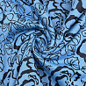Трикотаж жаккард принт "Цветы" 12011, Col.1, голубой, темно-синий, 155 см, 215 г/м² фото №1