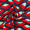 Трикотаж джерси принт "Геометрия" F007, темно-синий, красный, 270 г/м², 150 см фото №1