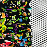 Трикотаж масло браш купон "Узоры" D144 черный, пурпурный, 150 см, 200 г/м² фото № 3