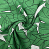Вискоза принт "Монстера" WZ002, белый, зеленый, 95 г/м², 145 см фото №1