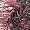 Трикотаж масло принт двухсторонний бордюр "Узоры" D3 светло-бордовый, белый, 150 см, 200 г/м² фото №1