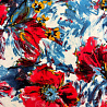 Трикотаж масло браш "Цветы" D RY21523 красный, джинсовый, 150 см, 200 г/м² фото № 4