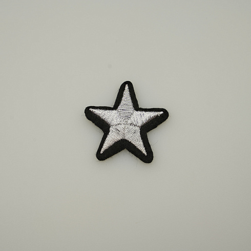 Термонаклейка "Звезда" S3039 серебро, 3,5 см